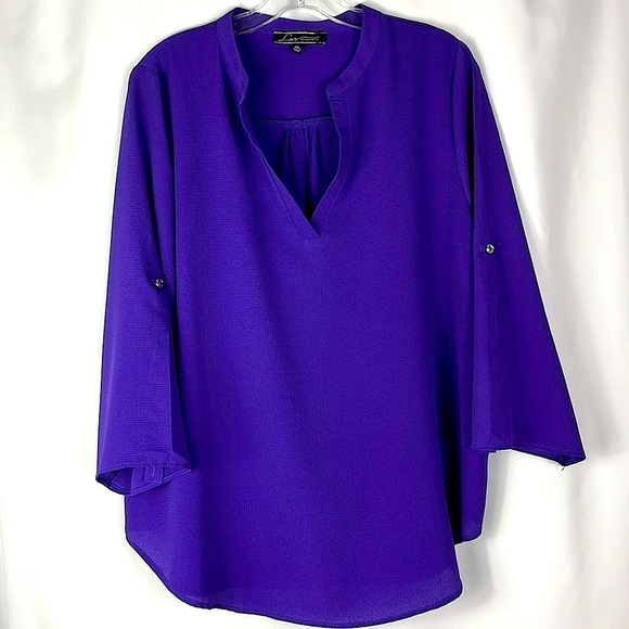 Love University roll tab sleeve v neck tunic Sz 2XL - Picture 4 of 11